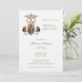 エレガントなカトリックの花嫁シャワー グアダルペのバラ 招待状 (スタンド正面)
