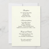 エレガントなカトリックアイボリーウェディングレセプションコンボ 招待状 (裏面)
