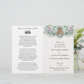 エレガントなカトリック伝統的なミサの結婚式プログラム (スタンド正面)