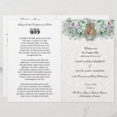 エレガントなカトリック伝統的なミサの結婚式プログラム (正面/裏面)