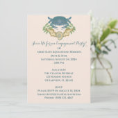 エレガントなカニの宴-水彩青ガニ婚約 招待状 (スタンド正面)