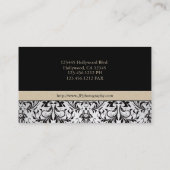 エレガントなカメラマンのダマスク織の名刺 名刺 (裏面)