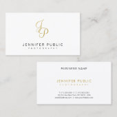 エレガントなカメラマンのモノグラムのモダンな金ゴールドの文字 名刺 (正面/裏面)