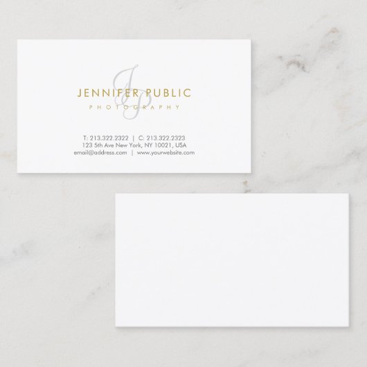 エレガントなカメラマンの平野の金ゴールドの文字のモノグラム 名刺 (正面/裏面)