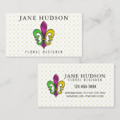 エレガントなカラフルなフルール・ド・リスデザインの名刺 名刺 (正面/裏面)