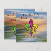 エレガントなカラフルなフルール・ド・リス デザイン 招待状 (正面/裏面)