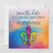 エレガントなカラフルなフルール・ド・リス デザイン 招待状 (裏面)