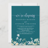 エレガントなカラフルなワイルドフラワーの秘密の結婚式の受付案内 招待状 (正面)