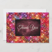 エレガントなカラフルな疑似グリッター サンキューカード (正面)