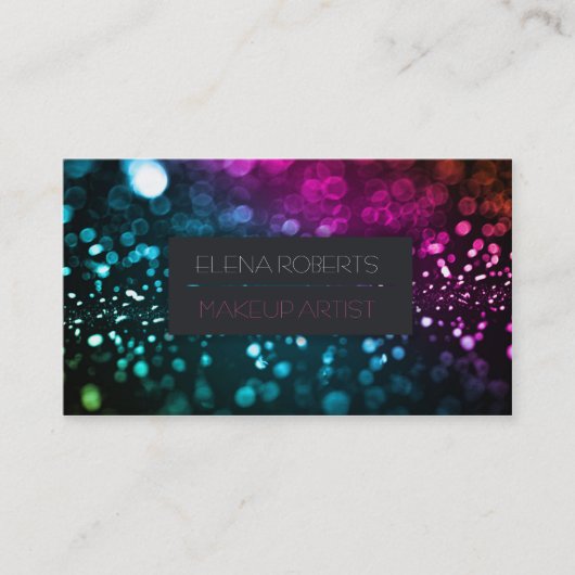 エレガントなカラフルの点のメーキャップアーティストの名刺 名刺 (正面)