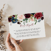 エレガントなカラフルフラワーウェディングレシピリクエストカード エンクロージャーカード