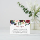 エレガントなカラフルフラワーウェディングレシピリクエストカード エンクロージャーカード (スタンド正面)
