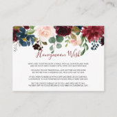 エレガントなカラフルフラワーデライトハニームーンメッセージ エンクロージャーカード (正面)