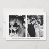 エレガントなカリグラフィーが「結ばれる」2枚の写真の結婚式 招待状 (裏面)