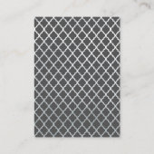 エレガントなカリグラフィーのグレーのシルバー受付カード エンクロージャーカード (裏面)