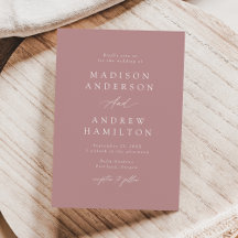 エレガントなカリグラフィーのダスティローズ ウェディング