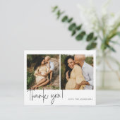 エレガントなカリグラフィーのベビーシャワーのお礼 ポストカード (スタンド正面)