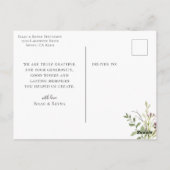 エレガントなカリグラフィーのワイルドフラワーの写真ありがとうございます ポストカード (裏面)