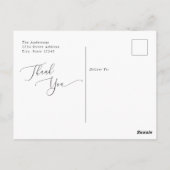 エレガントなカリグラフィーの結婚式のお礼 ポストカード (裏面)