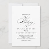 エレガントなカリグラフィーの結婚式の 招待状 (正面)