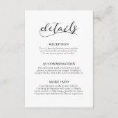 エレガントなカリグラフィーの結婚式ゲストインフォメーションカード エンクロージャーカード (正面)