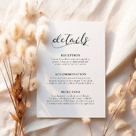 エレガントなカリグラフィーの結婚式ゲストインフォメーションカード エンクロージャーカード