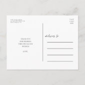 エレガントなカリグラフィーの結婚式写真ありがとうございます ポストカード (裏面)