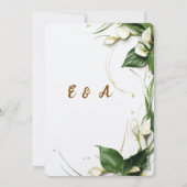 エレガントなカリグラフィーの結婚式招待状 セーブザデート (裏面)