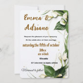 エレガントなカリグラフィーの結婚式招待状 セーブザデート (正面)