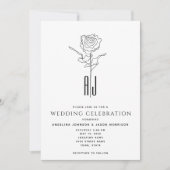 エレガントなカリグラフィーの結婚式 招待状 (正面)