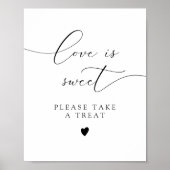 エレガントなカリグラフィーのLove Is Sweetデザートテーブル ポスター (正面)