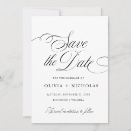 エレガントなカリグラフィーアメリカンスタイルの手書き 招待状