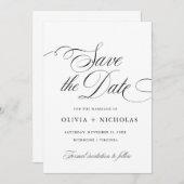 エレガントなカリグラフィーアメリカンスタイルの手書き 招待状 (正面/裏面)