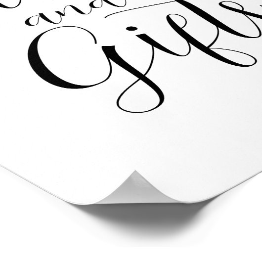 エレガントなカリグラフィーカード&ギフトサイン ポスター (角)