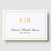 エレガントなカリグラフィーゴールドモノグラム ブライダルシャワー ゲストブック (正面)