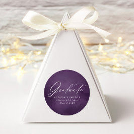 エレガントなカリグラフィーパープル水彩卒業 ラウンドシール