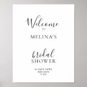 エレガントなカリグラフィーブライダルシャワーウェルカムポスター ポスター (正面)