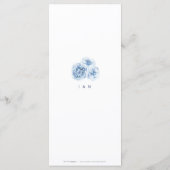 エレガントなカリグラフィーブルーの水彩花の結婚式 メニュー (裏面)