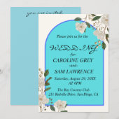 エレガントなカリグラフィーモノグラム結婚式 招待状 (正面/裏面)