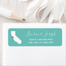 エレガントなカリグラフィーライトターコイズ カリフォルニア