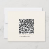 エレガントなカリグラフィー体とQRコードのSave The Date (裏面)