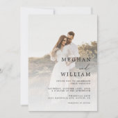 エレガントなカリグラフィー写真ウェディング 招待状 (正面)