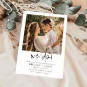 エレガントなカリグラフィー写真 ウェディングの私たち 招待状
