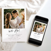 エレガントなカリグラフィー写真 ウェディングの私たち 招待状