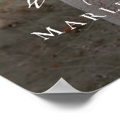 エレガントなカリグラフィー写真 ウェディング ウェルカム ポスター (角)