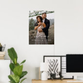 エレガントなカリグラフィー写真 ウェディング ウェルカム ポスター (ホームオフィス)