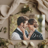 エレガントなカリグラフィー写真 保存日 セーブザデート