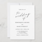 エレガントなカリグラフィー写真 現代のウェディング 招待状 (正面)