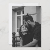 エレガントなカリグラフィー名 ミニマルチック ウェディング セーブザデート (裏面)