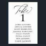 エレガントなカリグラフィー席次表 テーブルナンバー<br><div class="desc">エレガントなカリグラフィーの「テーブル」ゲスト名とテーブル番号がリストされ、結婚式のテーブル番号席次表カード。</div>